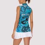 Personalized Cronulla-Sutherland Sharks Women Sleeveless Polo Shirt Aboriginal Pattern with Graffiti Style Design
