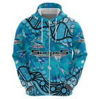 Personalized Cronulla-Sutherland Sharks Zip Hoodie Aboriginal Pattern with Graffiti Style Design