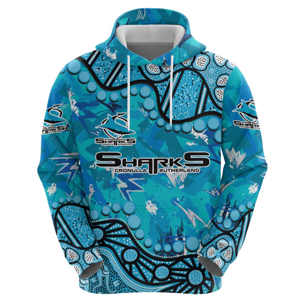 Personalized Cronulla-Sutherland Sharks Zip Hoodie Aboriginal Pattern with Graffiti Style Design