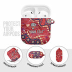 Personalized Dolphins Rugby AirPods Case Aboriginal Pattern with Graffiti Style Design
