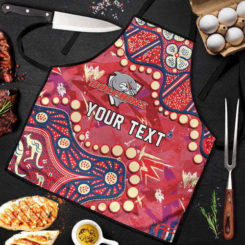 Personalized Dolphins Rugby Apron Aboriginal Pattern with Graffiti Style Design
