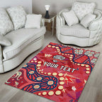 Personalized Dolphins Rugby Area Rug Aboriginal Pattern with Graffiti Style Design