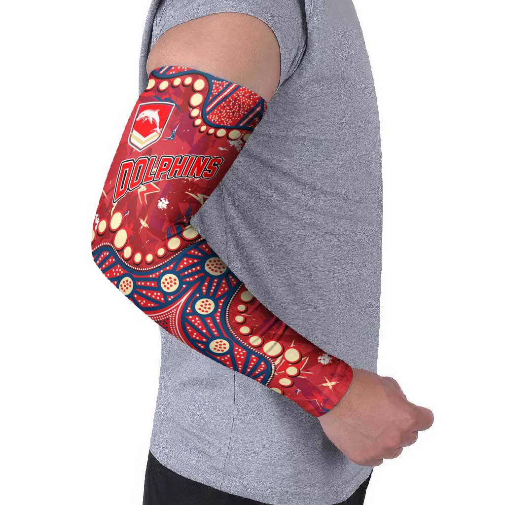 Personalized Dolphins Rugby Arm Sleeves Aboriginal Pattern with Graffiti Style Design