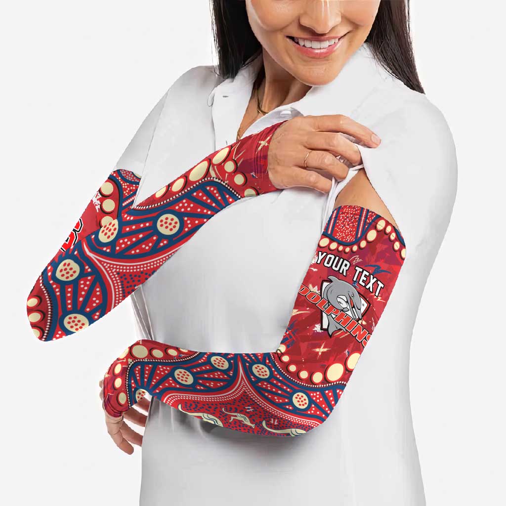 Personalized Dolphins Rugby Arm Sleeves Aboriginal Pattern with Graffiti Style Design