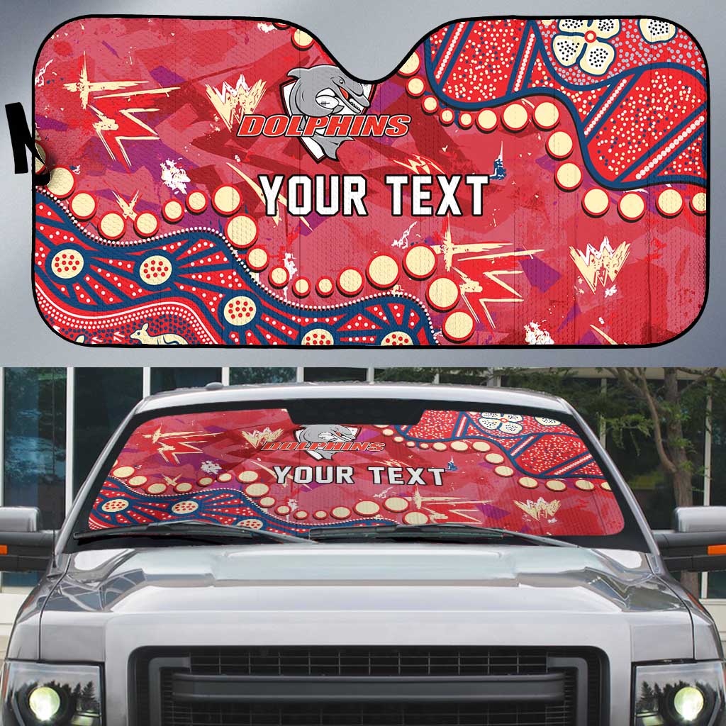 Personalized Dolphins Rugby Auto Sun Shade Aboriginal Pattern with Graffiti Style Design