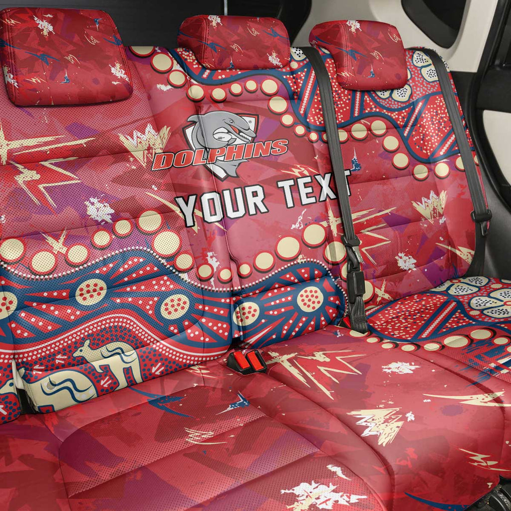 Personalized Dolphins Rugby Back Car Seat Cover Aboriginal Pattern with Graffiti Style Design