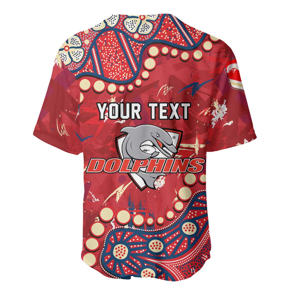 Personalized Dolphins Rugby Baseball Jersey Aboriginal Pattern with Graffiti Style Design
