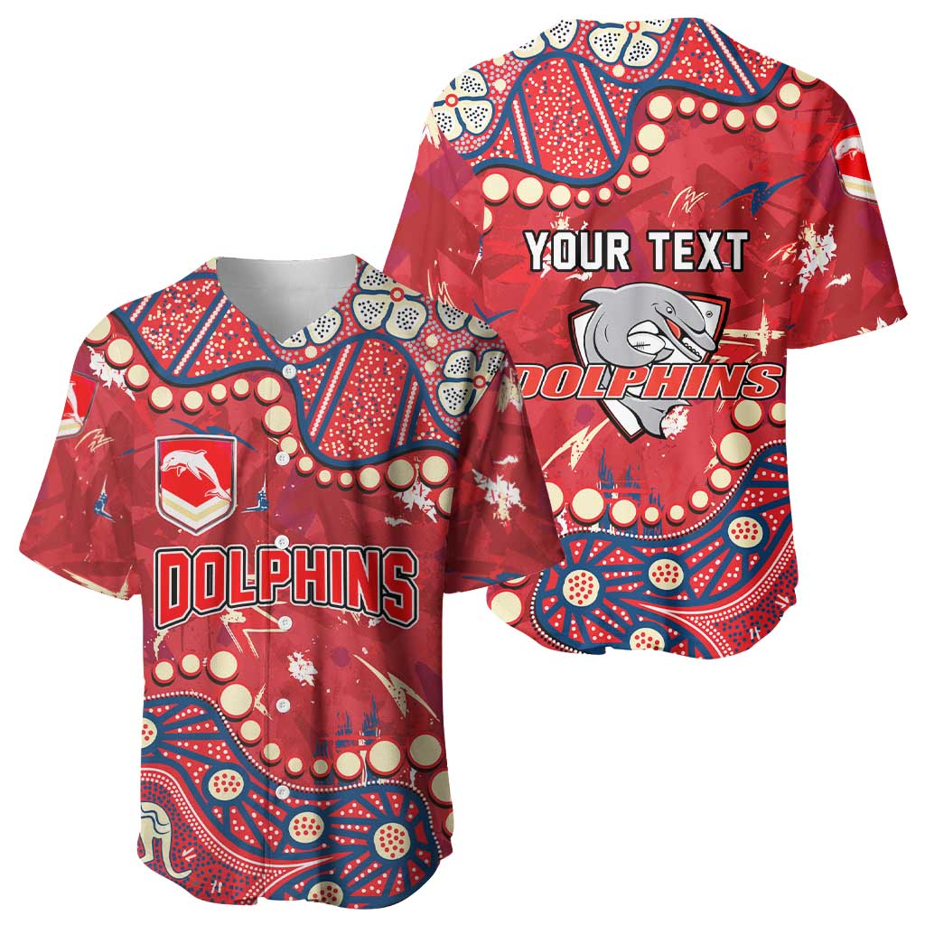 Personalized Dolphins Rugby Baseball Jersey Aboriginal Pattern with Graffiti Style Design