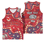 Personalized Dolphins Rugby Basketball Jersey Aboriginal Pattern with Graffiti Style Design
