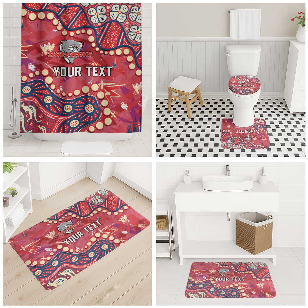 Personalized Dolphins Rugby Bathroom Set Aboriginal Pattern with Graffiti Style Design