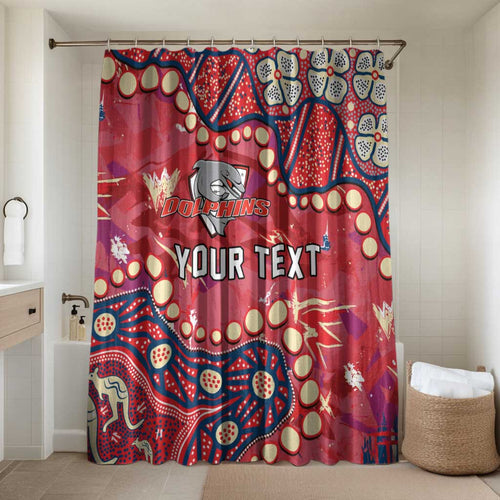 Personalized Dolphins Rugby Bathroom Set Aboriginal Pattern with Graffiti Style Design