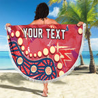 Personalized Dolphins Rugby Beach Blanket Aboriginal Pattern with Graffiti Style Design