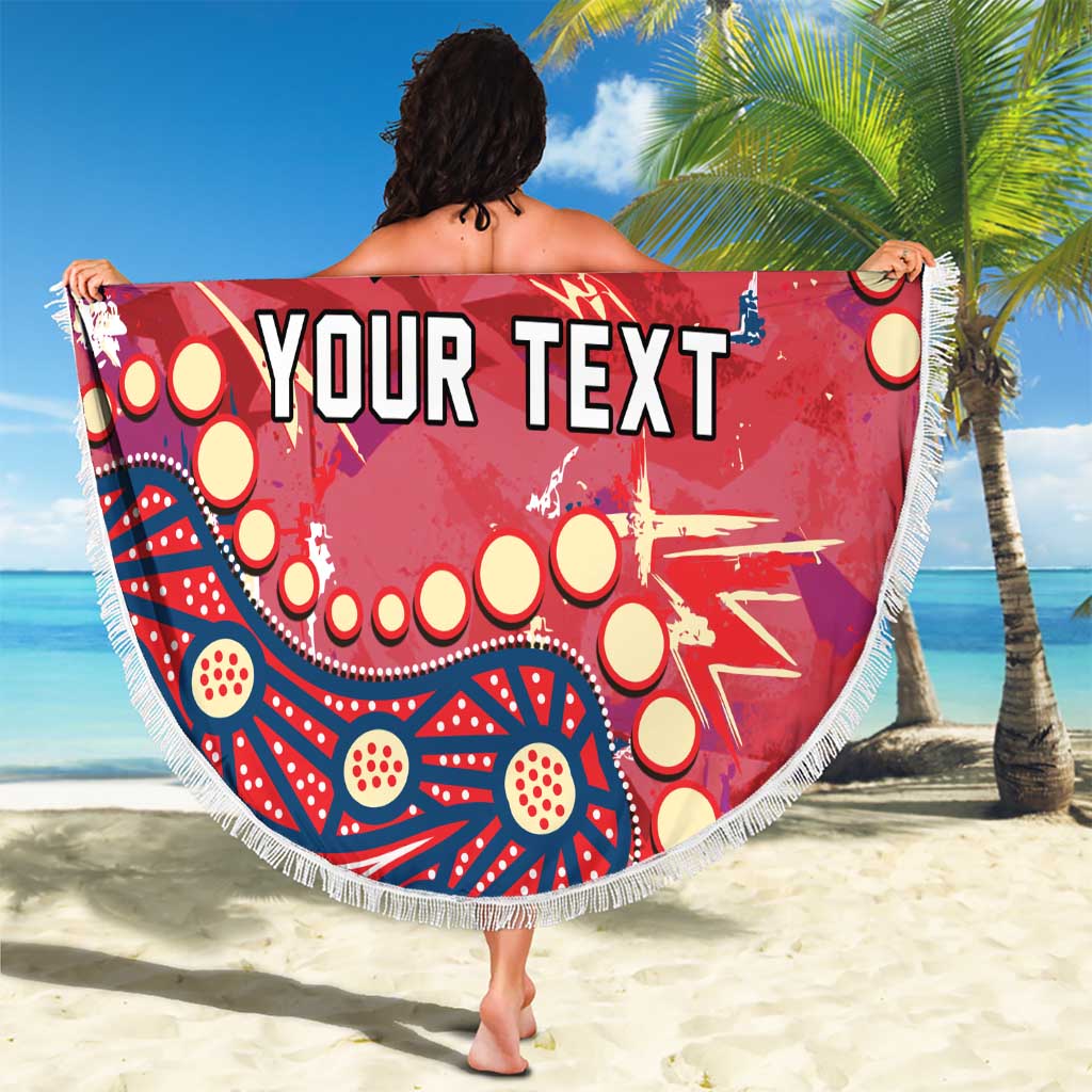 Personalized Dolphins Rugby Beach Blanket Aboriginal Pattern with Graffiti Style Design