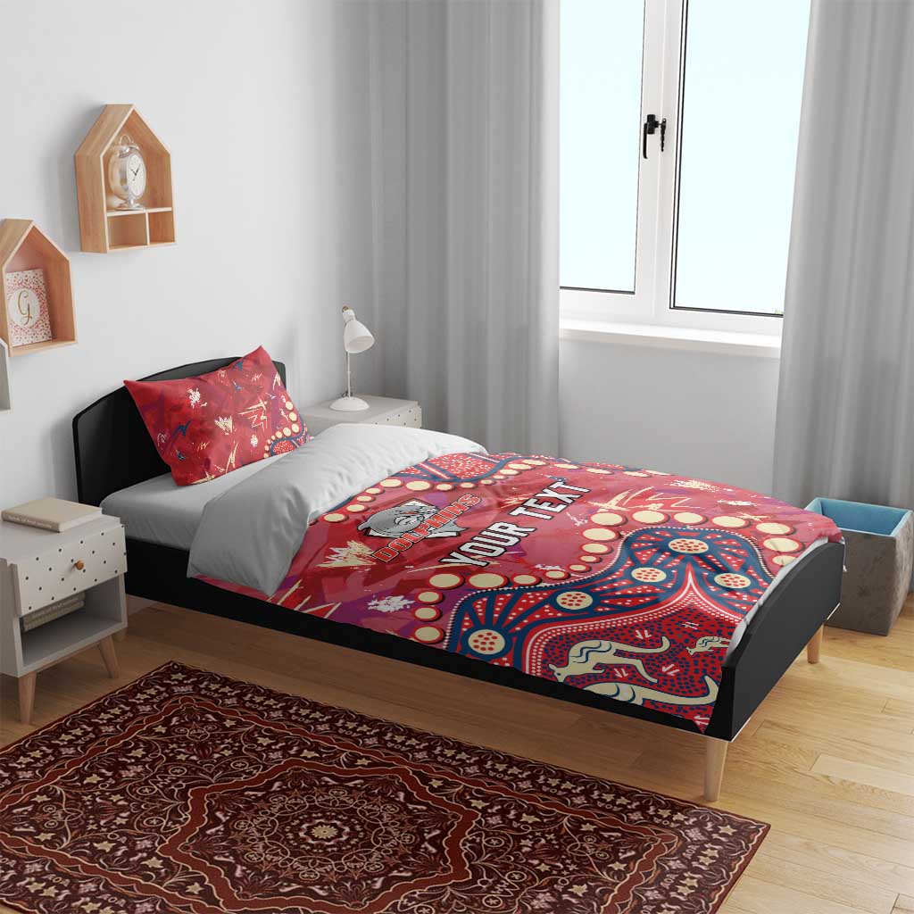 Personalized Dolphins Rugby Bedding Set Aboriginal Pattern with Graffiti Style Design