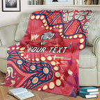 Personalized Dolphins Rugby Blanket Aboriginal Pattern with Graffiti Style Design