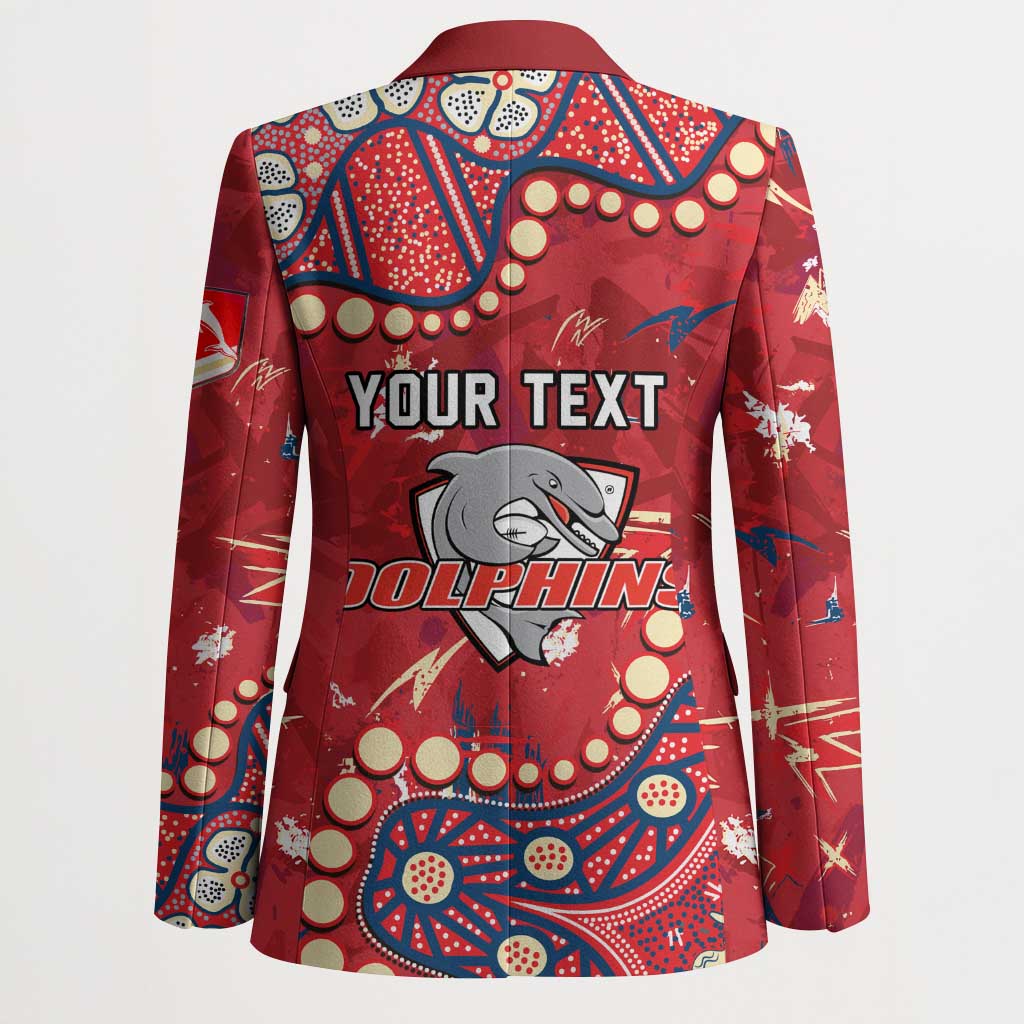 Personalized Dolphins Rugby Blazer Aboriginal Pattern with Graffiti Style Design