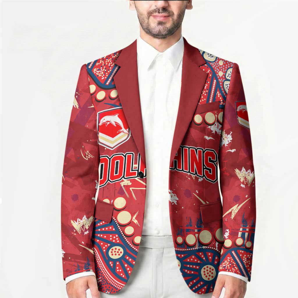 Personalized Dolphins Rugby Blazer Aboriginal Pattern with Graffiti Style Design