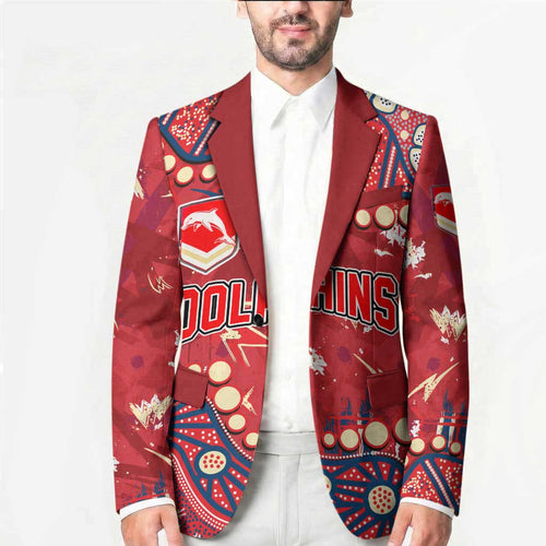 Personalized Dolphins Rugby Blazer Aboriginal Pattern with Graffiti Style Design