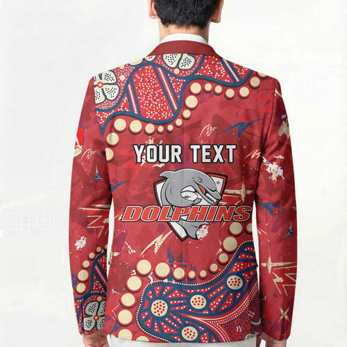 Personalized Dolphins Rugby Blazer Aboriginal Pattern with Graffiti Style Design
