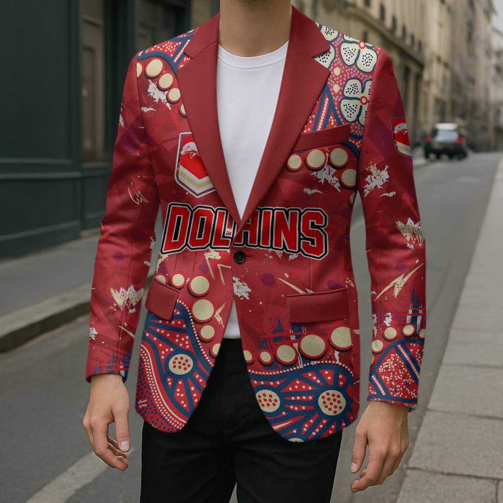 Personalized Dolphins Rugby Blazer Aboriginal Pattern with Graffiti Style Design