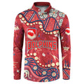 Personalized Dolphins Rugby Button Sweatshirt Aboriginal Pattern with Graffiti Style Design