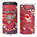Personalized Dolphins Rugby 4 in 1 Can Cooler Tumbler Aboriginal Pattern with Graffiti Style Design