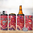 Personalized Dolphins Rugby 4 in 1 Can Cooler Tumbler Aboriginal Pattern with Graffiti Style Design