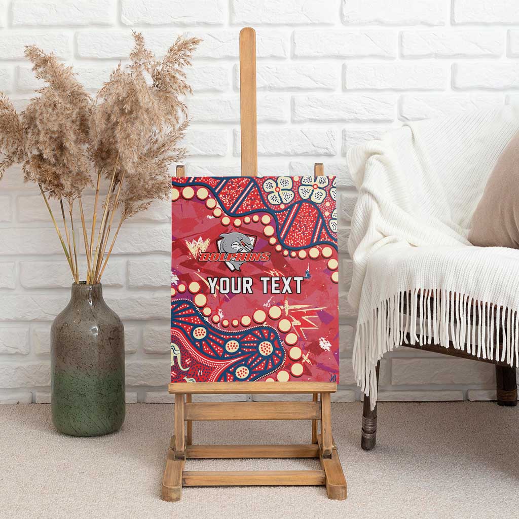 Personalized Dolphins Rugby Canvas Wall Art Aboriginal Pattern with Graffiti Style Design