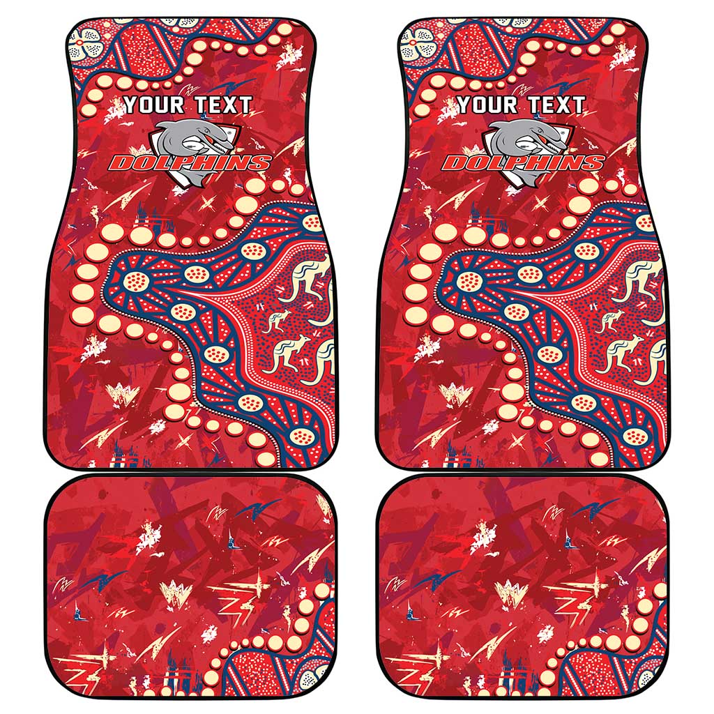 Personalized Dolphins Rugby Car Mats Aboriginal Pattern with Graffiti Style Design