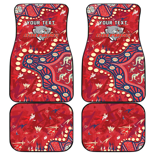 Personalized Dolphins Rugby Car Mats Aboriginal Pattern with Graffiti Style Design