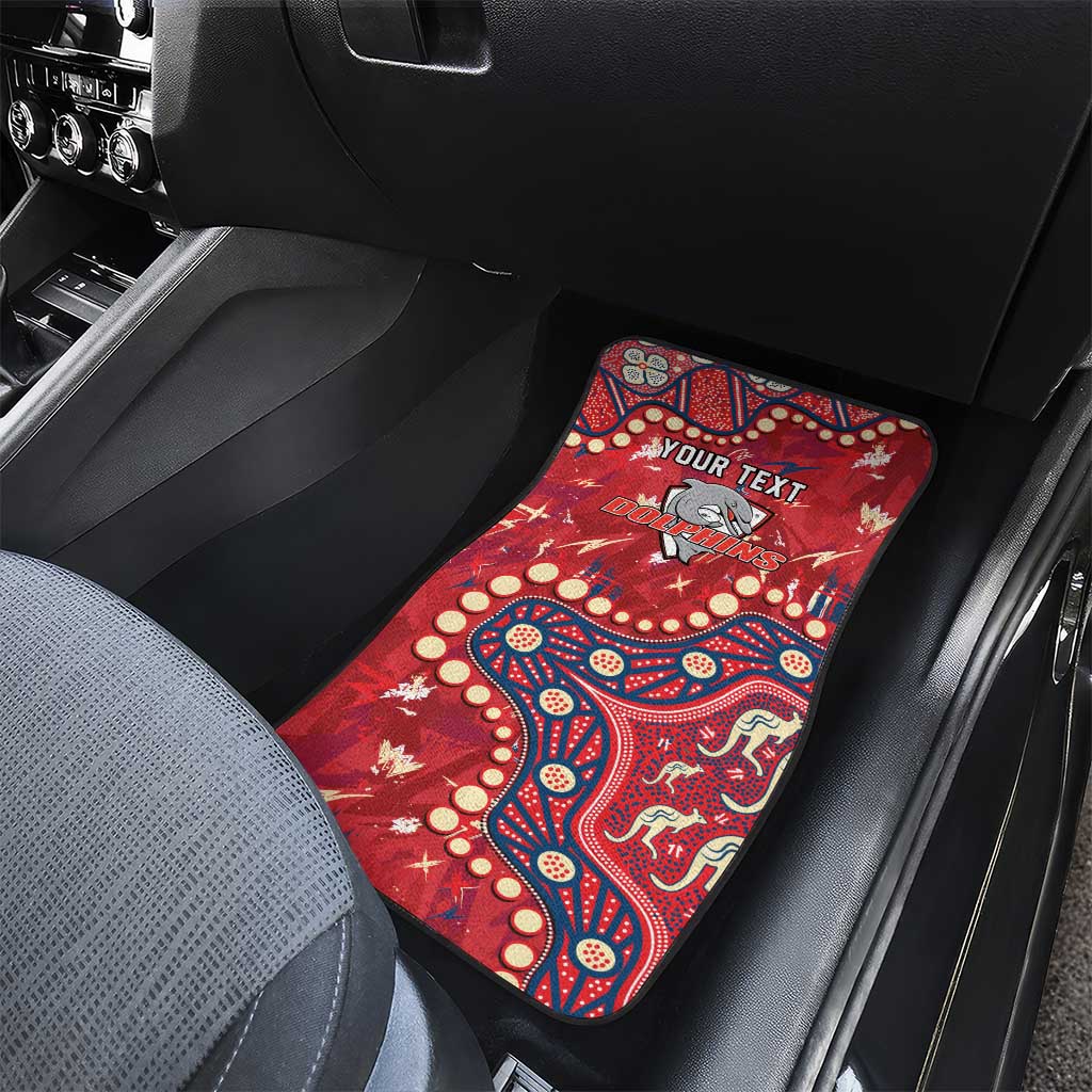 Personalized Dolphins Rugby Car Mats Aboriginal Pattern with Graffiti Style Design