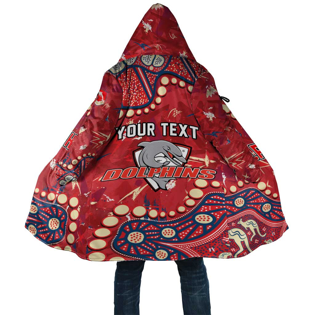 Personalized Dolphins Rugby Cloak Aboriginal Pattern with Graffiti Style Design