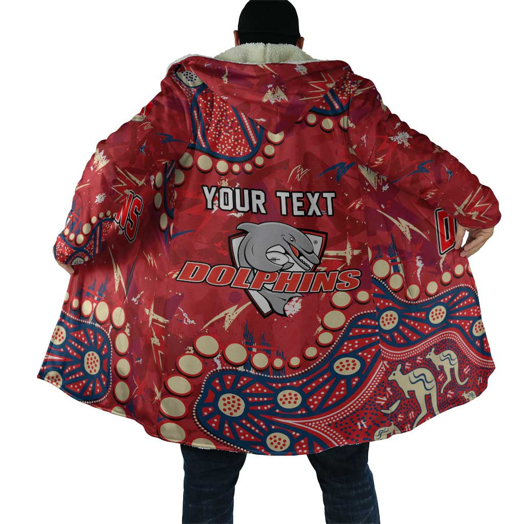 Personalized Dolphins Rugby Cloak Aboriginal Pattern with Graffiti Style Design