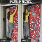 Personalized Dolphins Rugby Door Cover Aboriginal Pattern with Graffiti Style Design