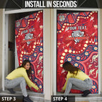Personalized Dolphins Rugby Door Cover Aboriginal Pattern with Graffiti Style Design