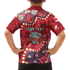 Personalized Dolphins Rugby Family Matching Mermaid Dress and Hawaiian Shirt Aboriginal Pattern with Graffiti Style Design