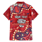 Personalized Dolphins Rugby Family Matching Off The Shoulder Long Sleeve Dress and Hawaiian Shirt Aboriginal Pattern with Graffiti Style Design