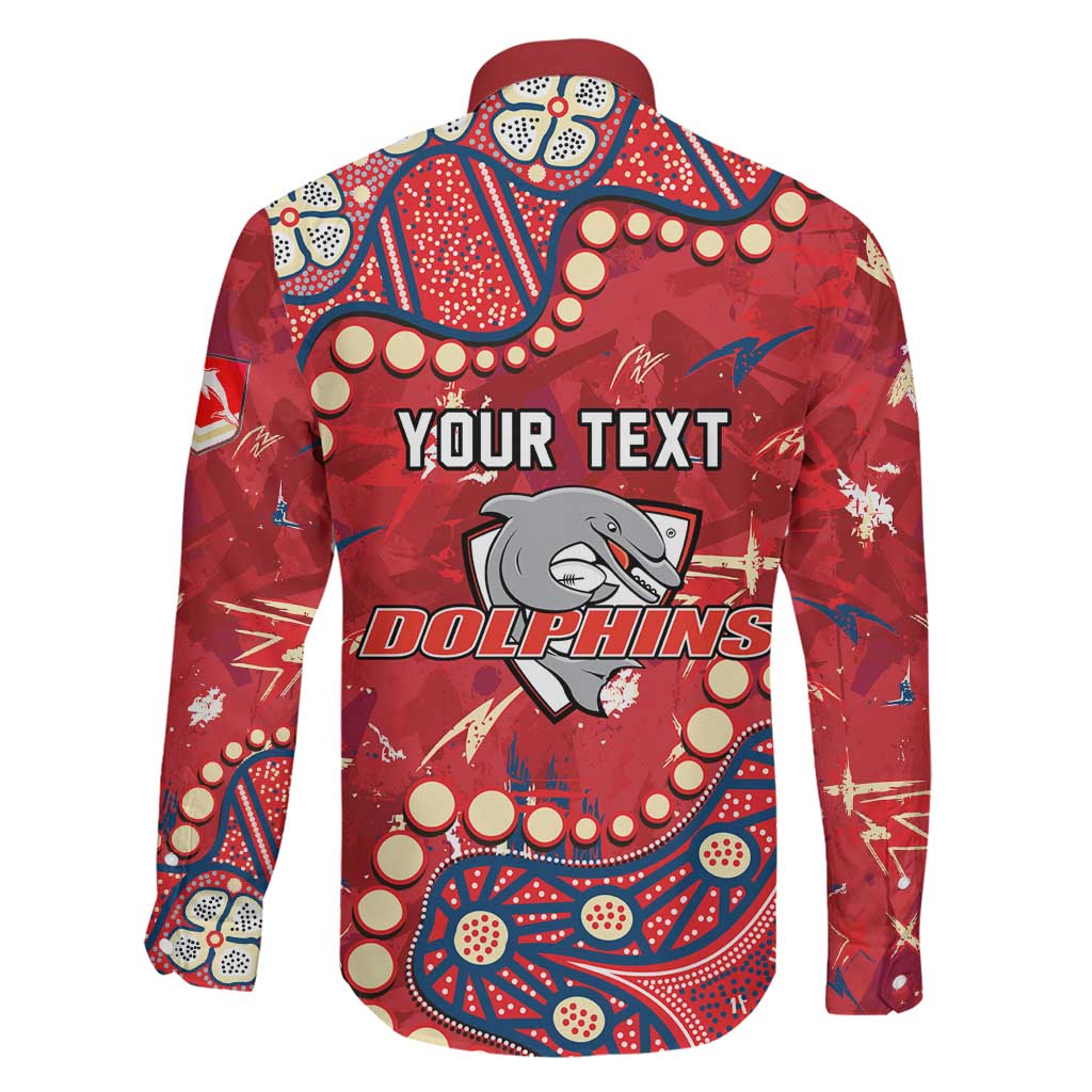 Personalized Dolphins Rugby Family Matching Off Shoulder Short Dress and Hawaiian Shirt Aboriginal Pattern with Graffiti Style Design