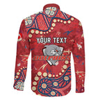Personalized Dolphins Rugby Family Matching Puletasi and Hawaiian Shirt Aboriginal Pattern with Graffiti Style Design