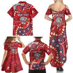 Personalized Dolphins Rugby Family Matching Summer Maxi Dress and Hawaiian Shirt Aboriginal Pattern with Graffiti Style Design