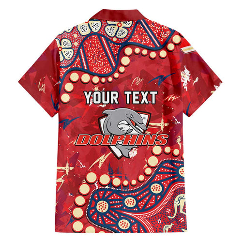 Personalized Dolphins Rugby Family Matching Summer Maxi Dress and Hawaiian Shirt Aboriginal Pattern with Graffiti Style Design