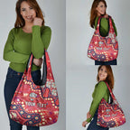 Personalized Dolphins Rugby Grocery Bag Aboriginal Pattern with Graffiti Style Design