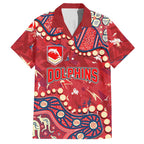 Personalized Dolphins Rugby Hawaiian Shirt Aboriginal Pattern with Graffiti Style Design