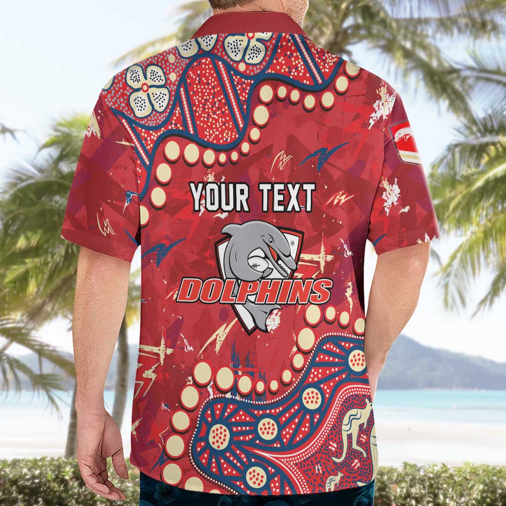 Personalized Dolphins Rugby Hawaiian Shirt Aboriginal Pattern with Graffiti Style Design