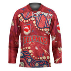 Personalized Dolphins Rugby Hockey Jersey Aboriginal Pattern with Graffiti Style Design