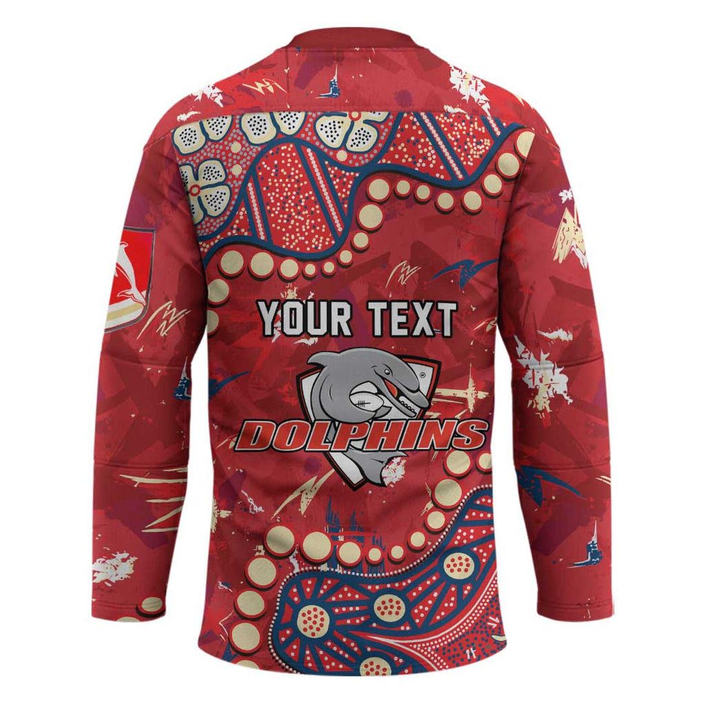 Personalized Dolphins Rugby Hockey Jersey Aboriginal Pattern with Graffiti Style Design