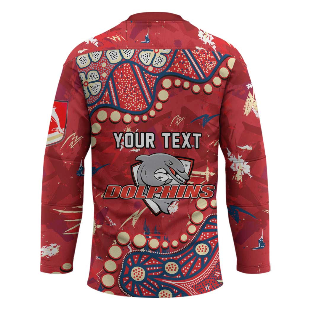 Personalized Dolphins Rugby Hockey Jersey Aboriginal Pattern with Graffiti Style Design
