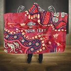 Personalized Dolphins Rugby Hooded Blanket Aboriginal Pattern with Graffiti Style Design