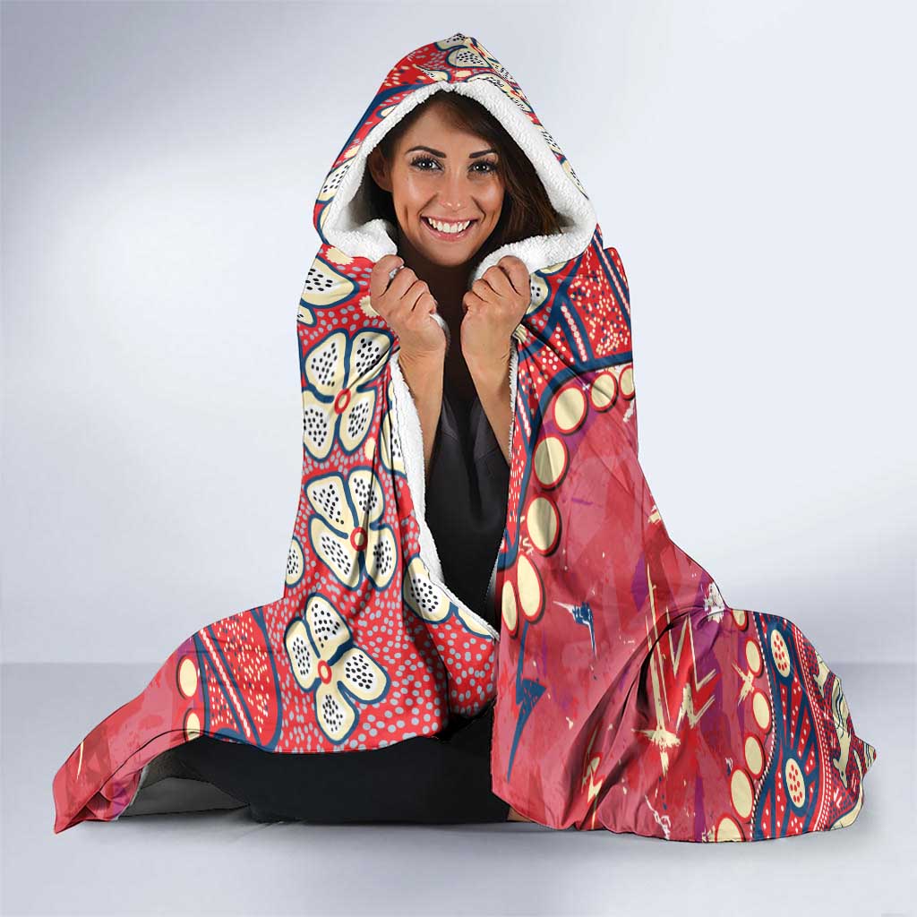Personalized Dolphins Rugby Hooded Blanket Aboriginal Pattern with Graffiti Style Design