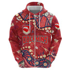Personalized Dolphins Rugby Hoodie Aboriginal Pattern with Graffiti Style Design